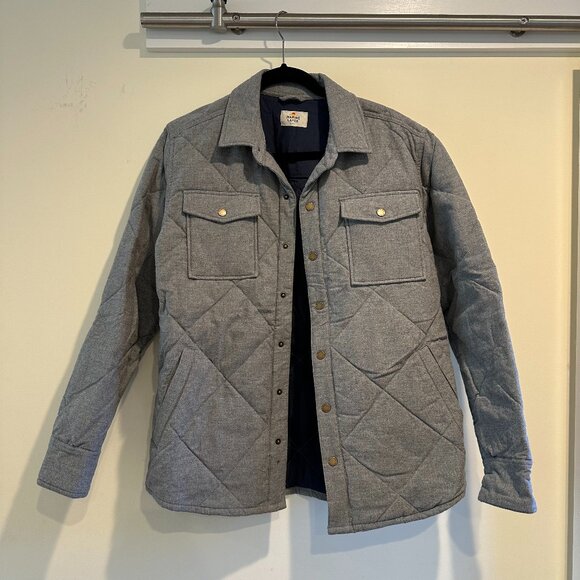 Marine Layer Qulited Grey Jacket Mens Winter Coat CA Style 15539 - SMALL